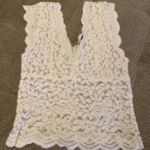 Zara Cream Lace Crop Top